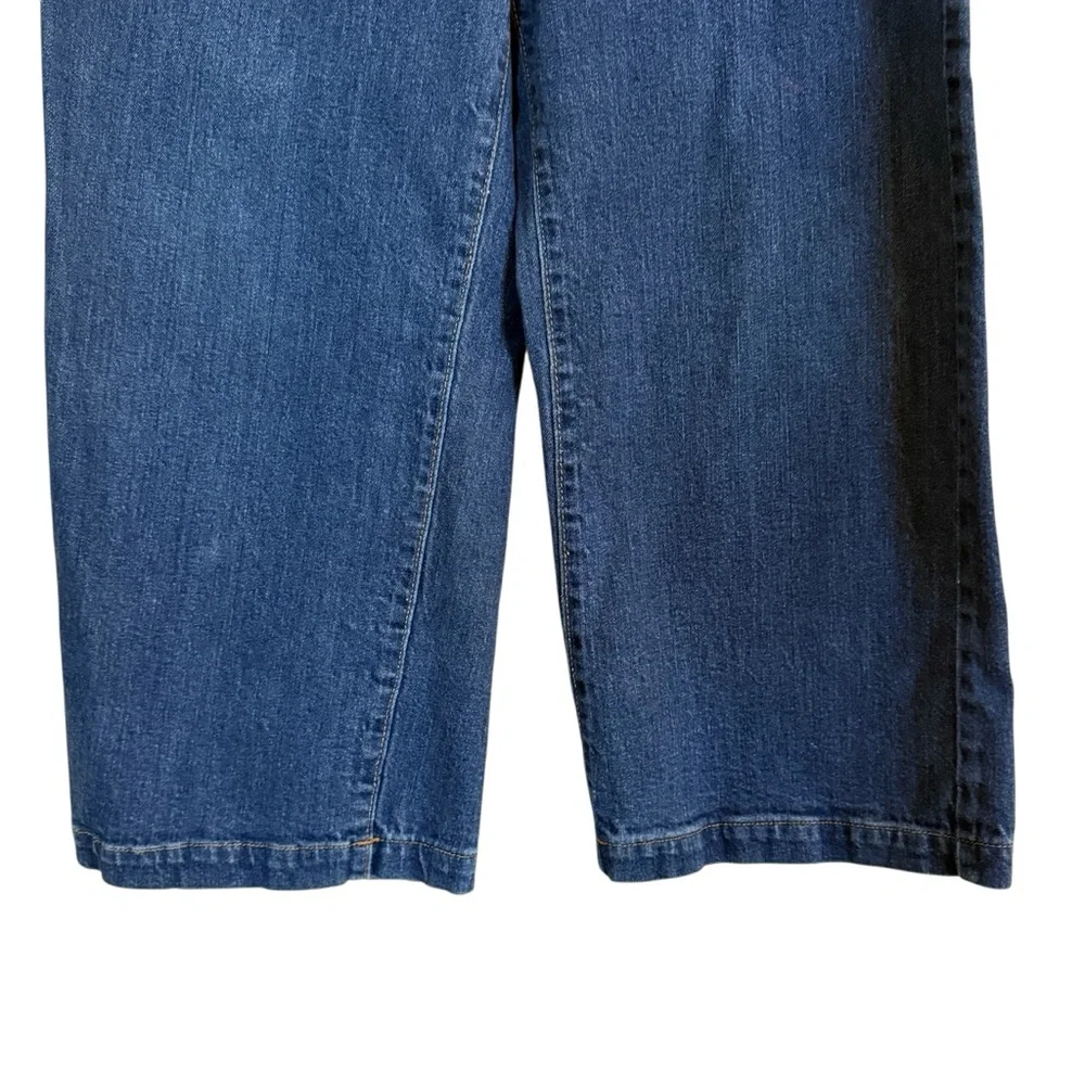 OAT New York Cropped Wide Leg Jeans – High Rise – Med Wash Women’s Size 12/31 - Picture 3 of 13